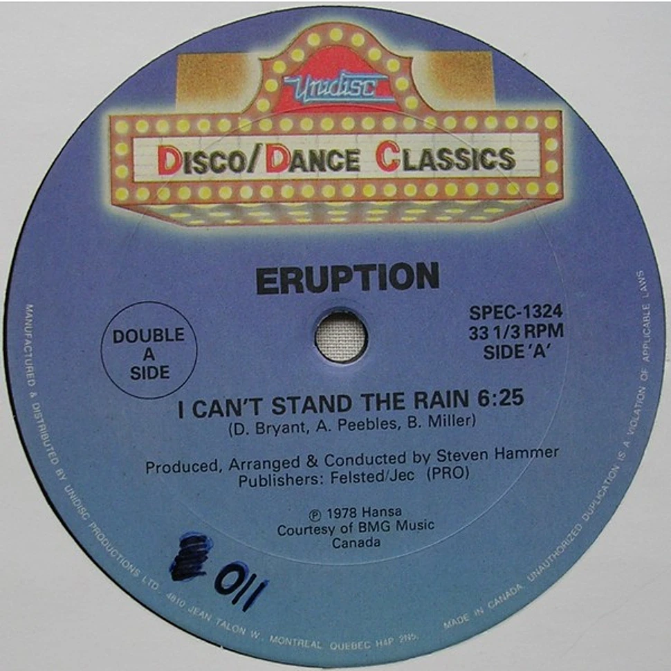 Eruption / Bumblebee Unlimited - I Can't Stand The Rain / Love Bug