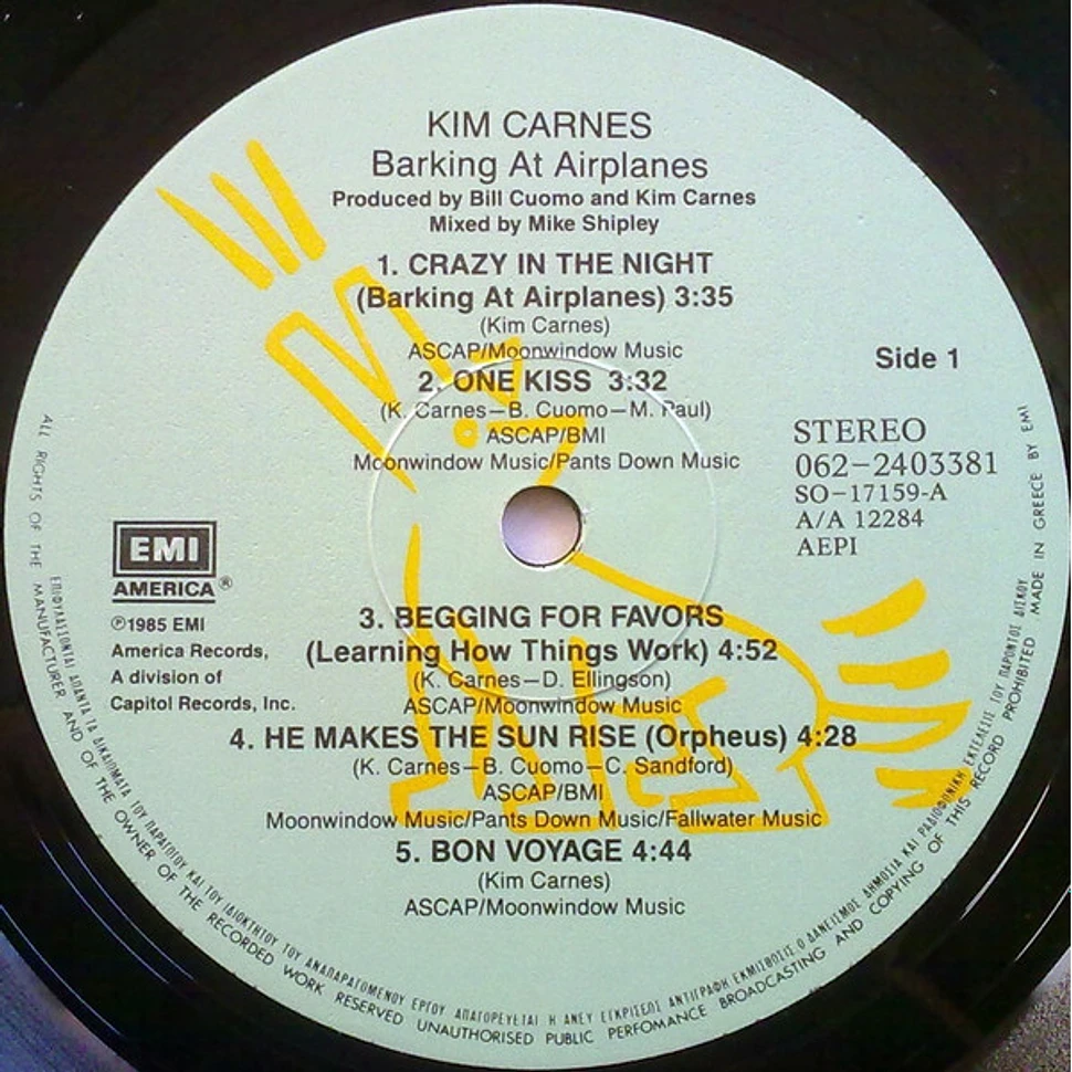 Kim Carnes - Barking At Airplanes