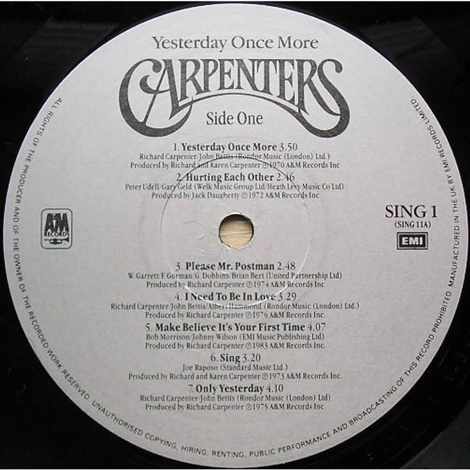 Carpenters - Yesterday Once More