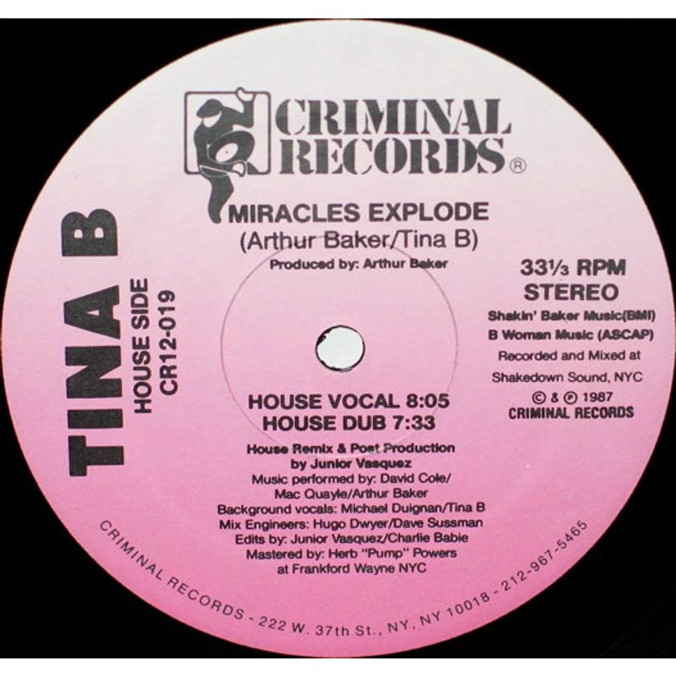 Tina B - Miracles Explode