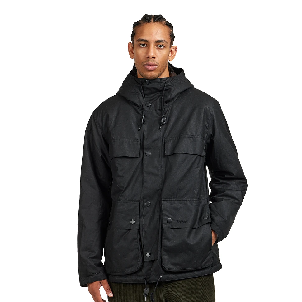 Black barbour wax jacket online