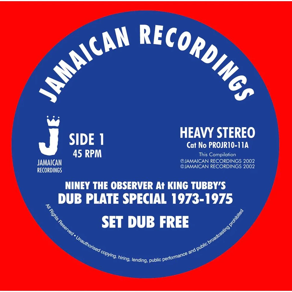 Niney The Observer - Set Du Free / Dub Born Free