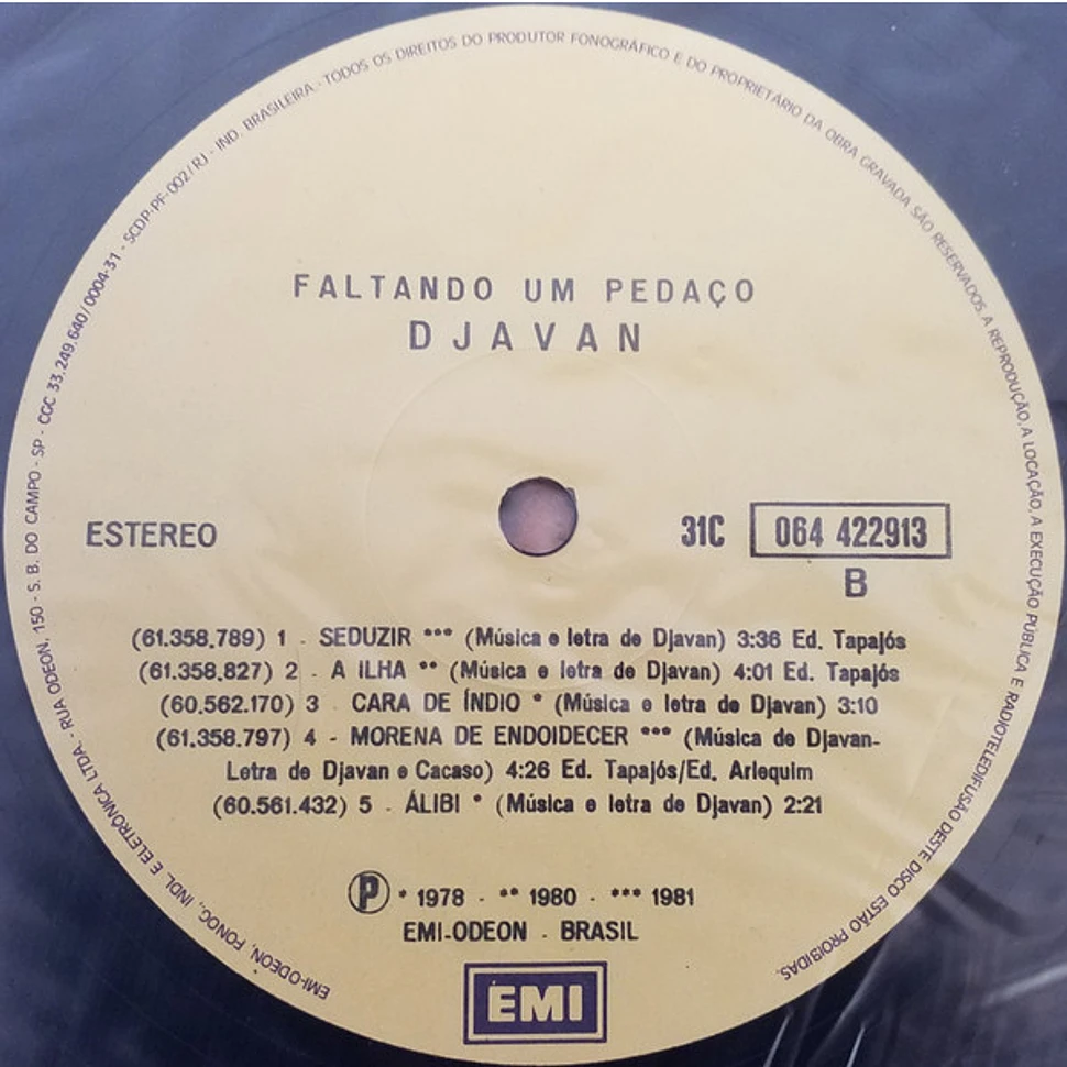 Djavan - Faltando Um Pedaço