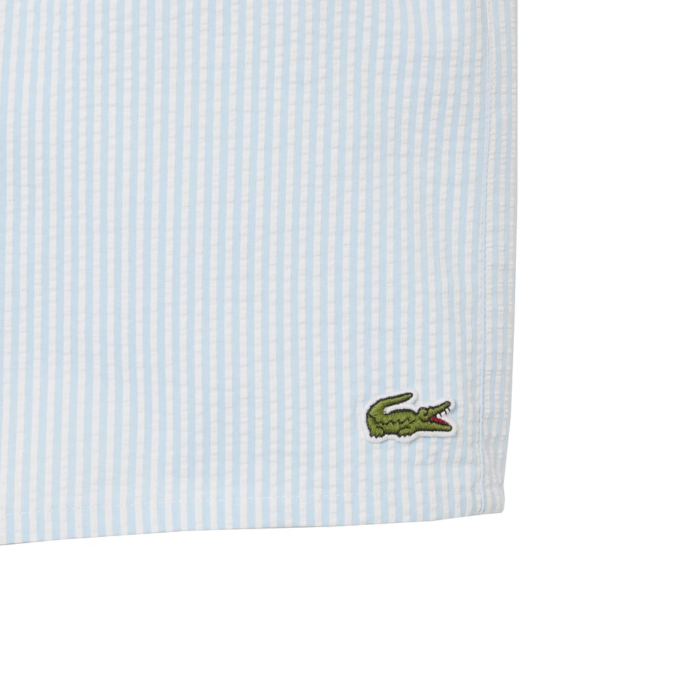 Lacoste - Striped Seersucker Swim Trunks