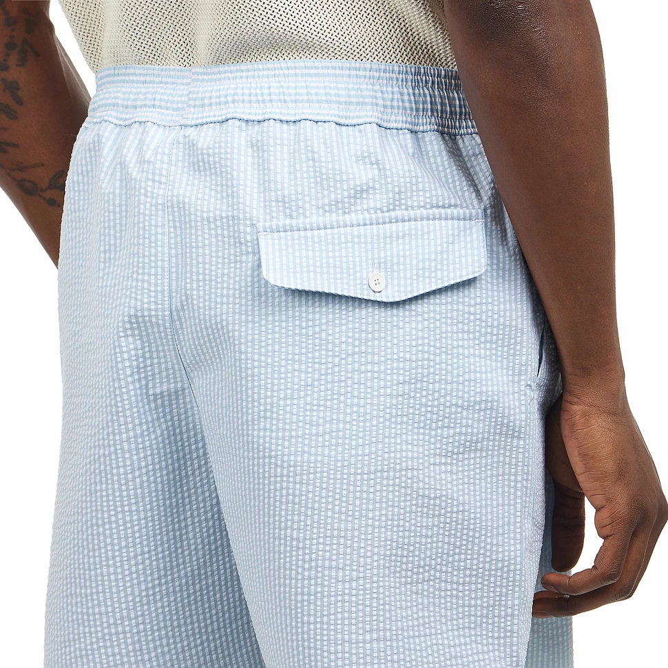 Lacoste - Striped Seersucker Swim Trunks