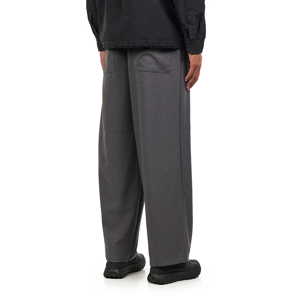 and wander - PE Melange Twill Wide Pants (Gray) | HHV