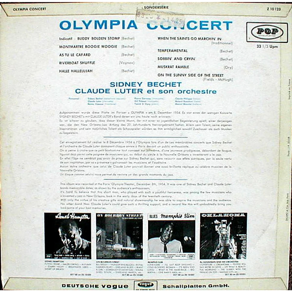 Sidney Bechet & Claude Luter Et Son Orchestre - Olympia Concert