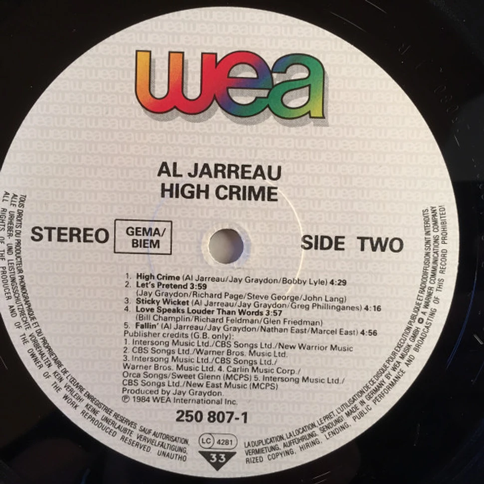 Al Jarreau - High Crime