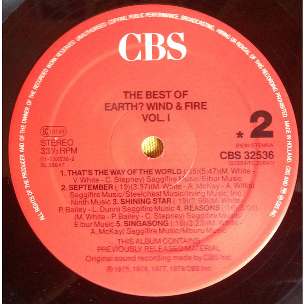 Earth, Wind & Fire - The Best Of Earth Wind & Fire Vol. I