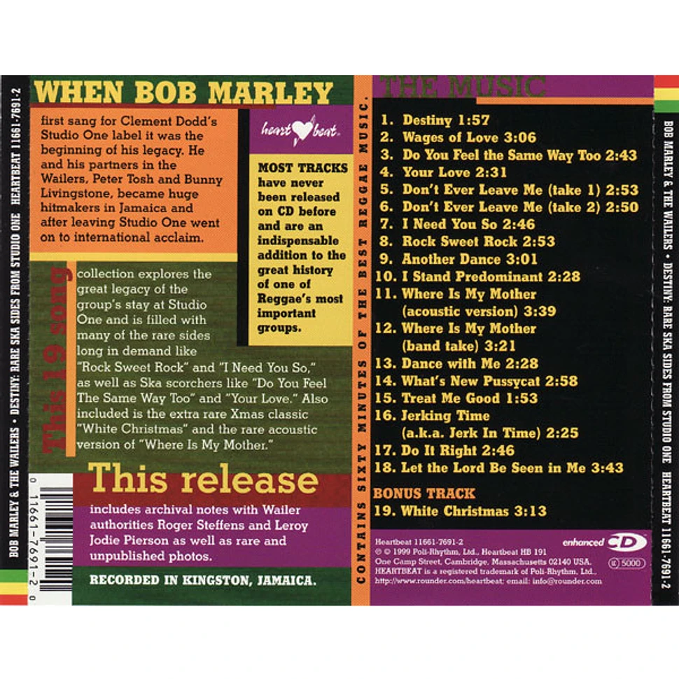 Bob Marley & The Wailers - Destiny: Rare Ska Sides From Studio One