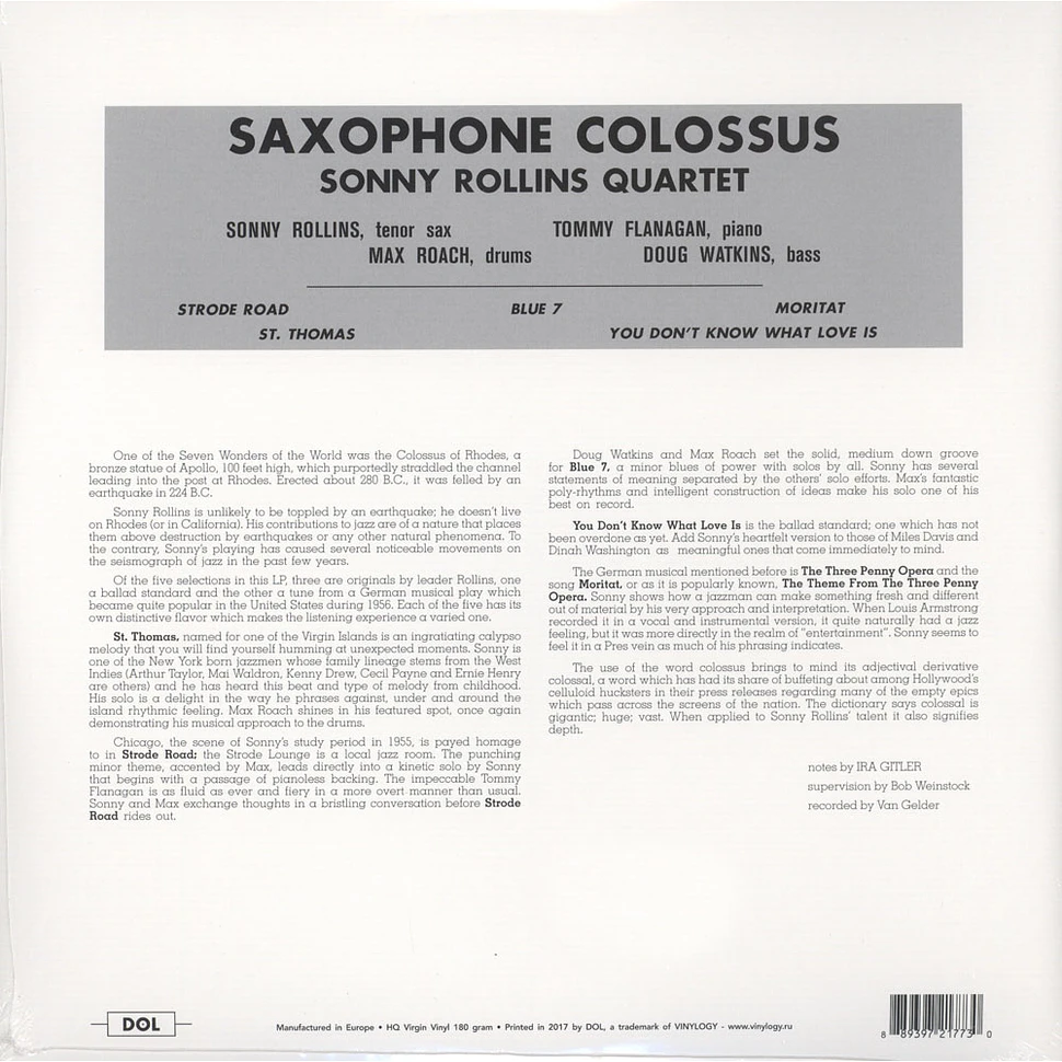 Sonny Rollins - Saxophone Colossus