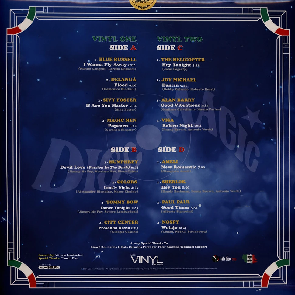 V.A. - The Best Of Italo Disco Magic Volume 2 Clear Blue Vinyl Edition