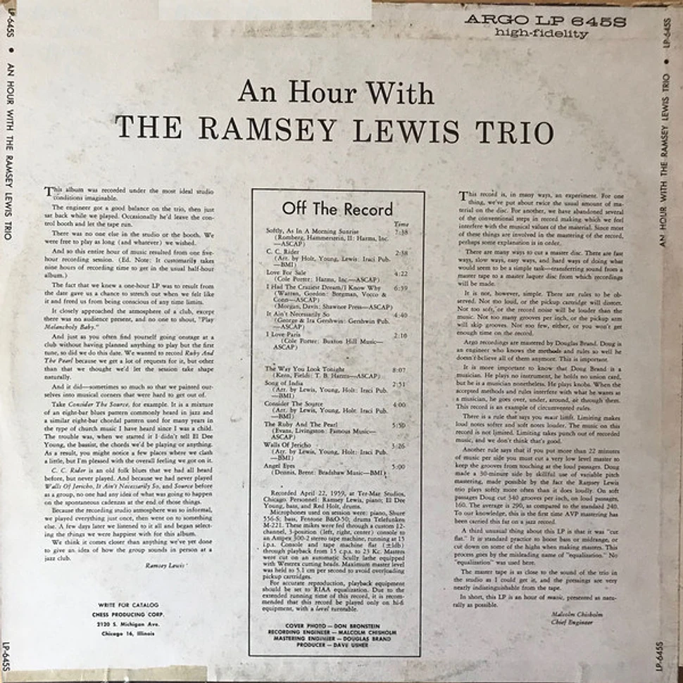 The Ramsey Lewis Trio - An Hour With The Ramsey Lewis Trio