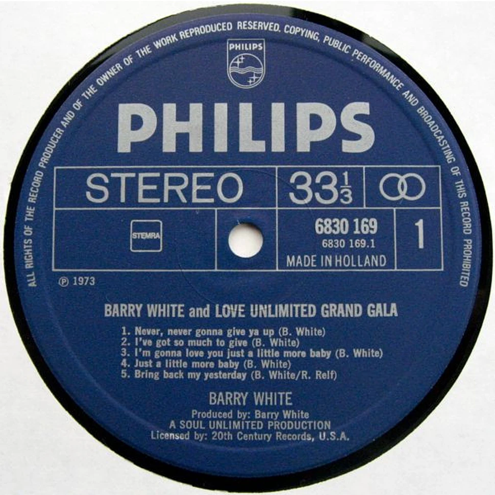 Barry White And Love Unlimited Also Featuring Love Unlimited Orchestra - Grand Gala