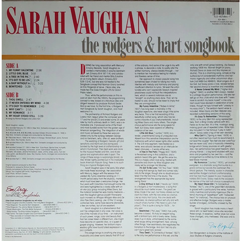 Sarah Vaughan - The Rodgers & Hart Songbook