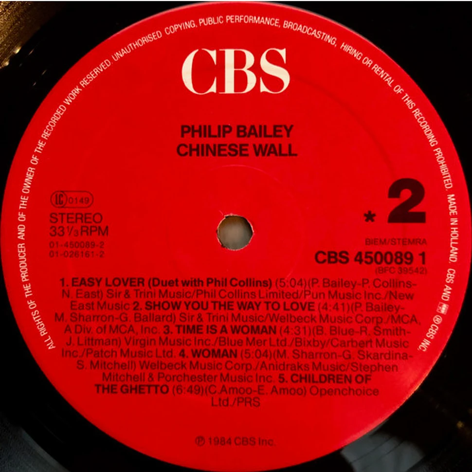 Philip Bailey - Chinese Wall