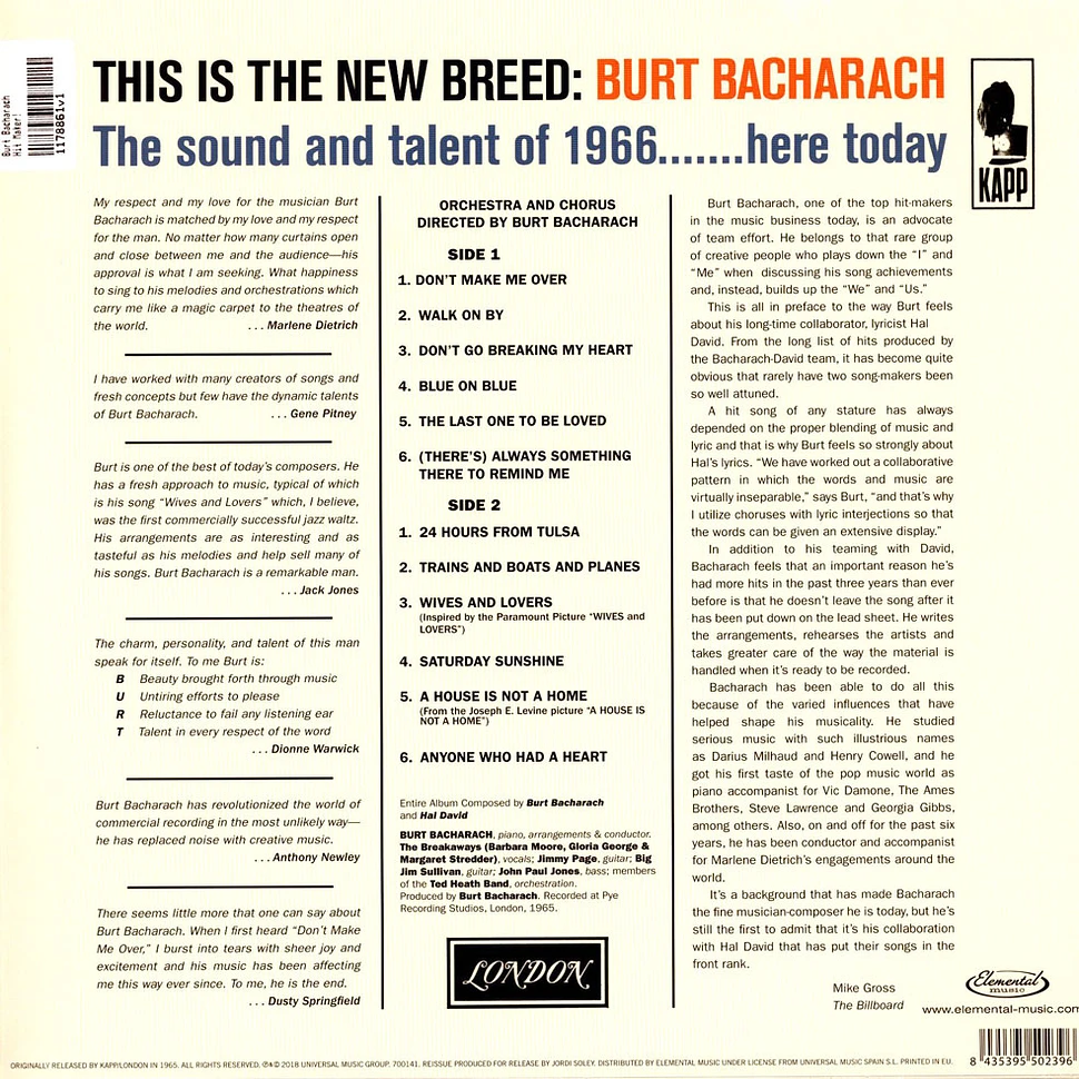 Burt Bacharach - Hit Maker!