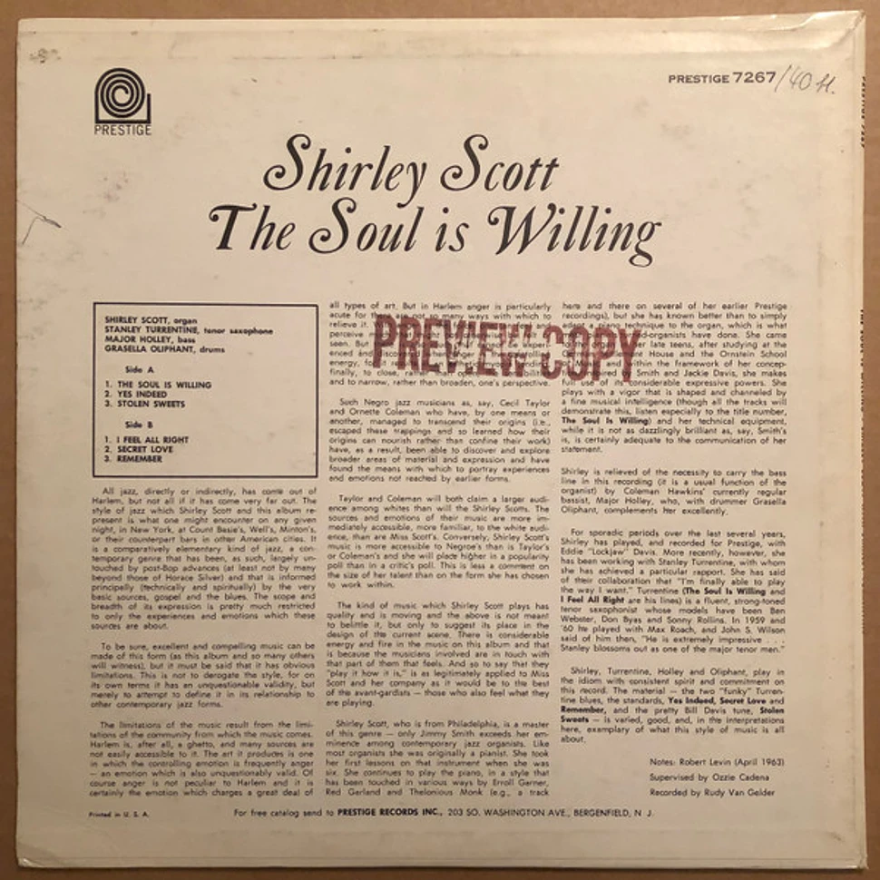 Shirley Scott With Stanley Turrentine - The Soul Is Willing