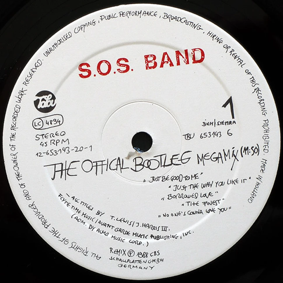 The S.O.S. Band - The Official Bootleg Mega-Mix B/W Take Your time (Do It Right)