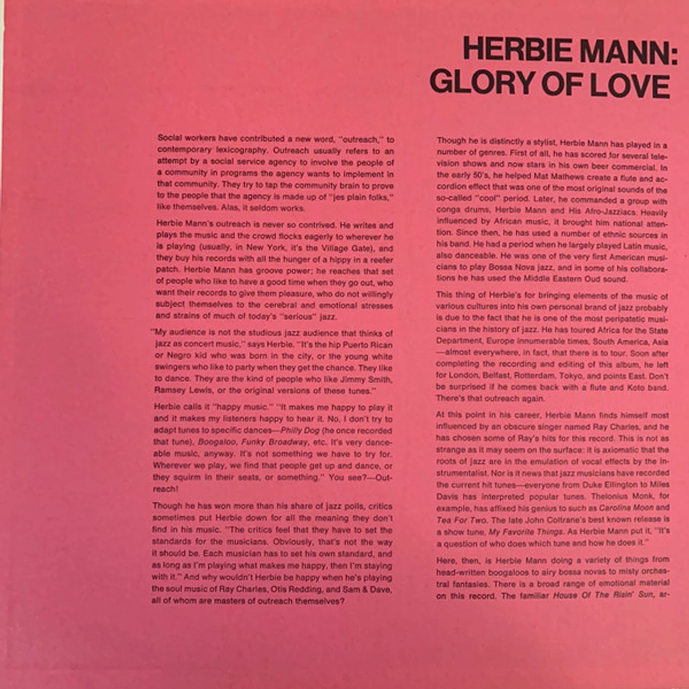 Herbie Mann - Glory Of Love