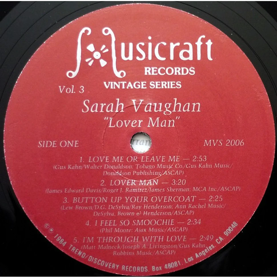 Sarah Vaughan - Lover Man Vol. 3