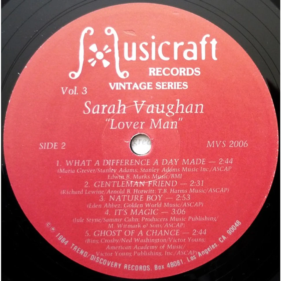 Sarah Vaughan - Lover Man Vol. 3