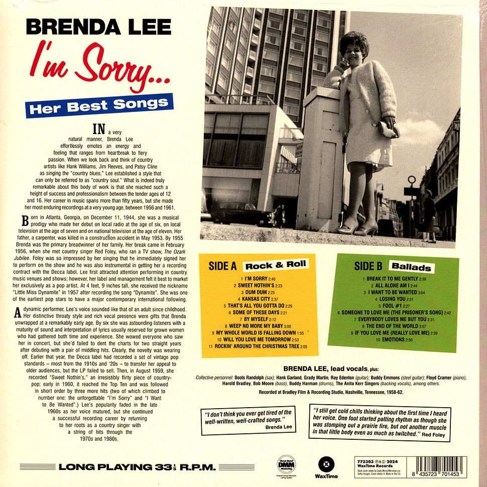 Brenda Lee - Im Sorry Her Best Songs Limited Edition