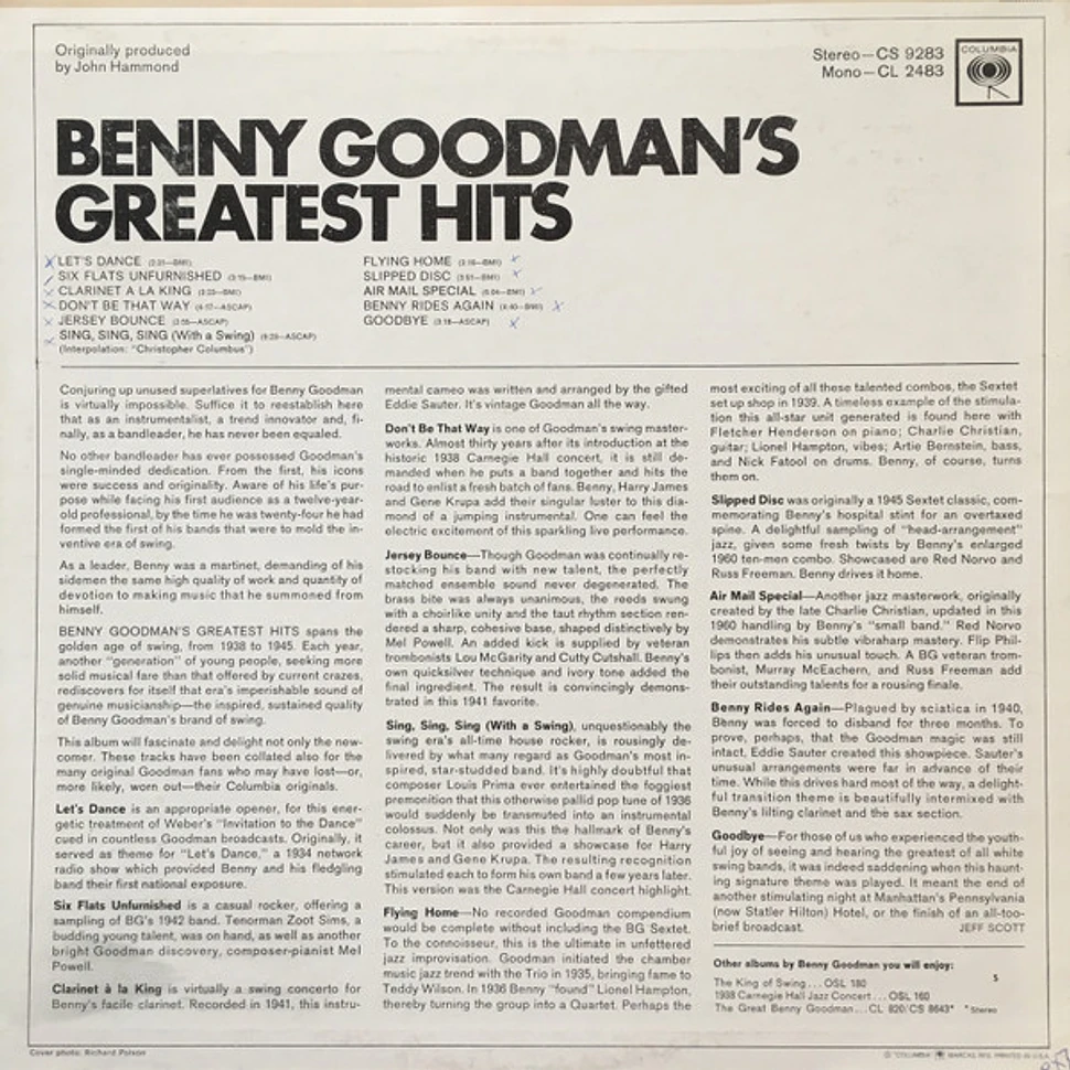 Benny Goodman - Benny Goodman's Greatest Hits