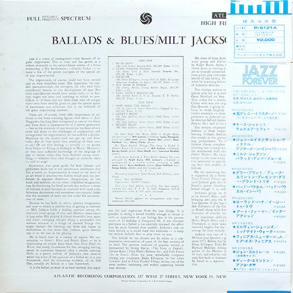 Milt Jackson - Ballads & Blues