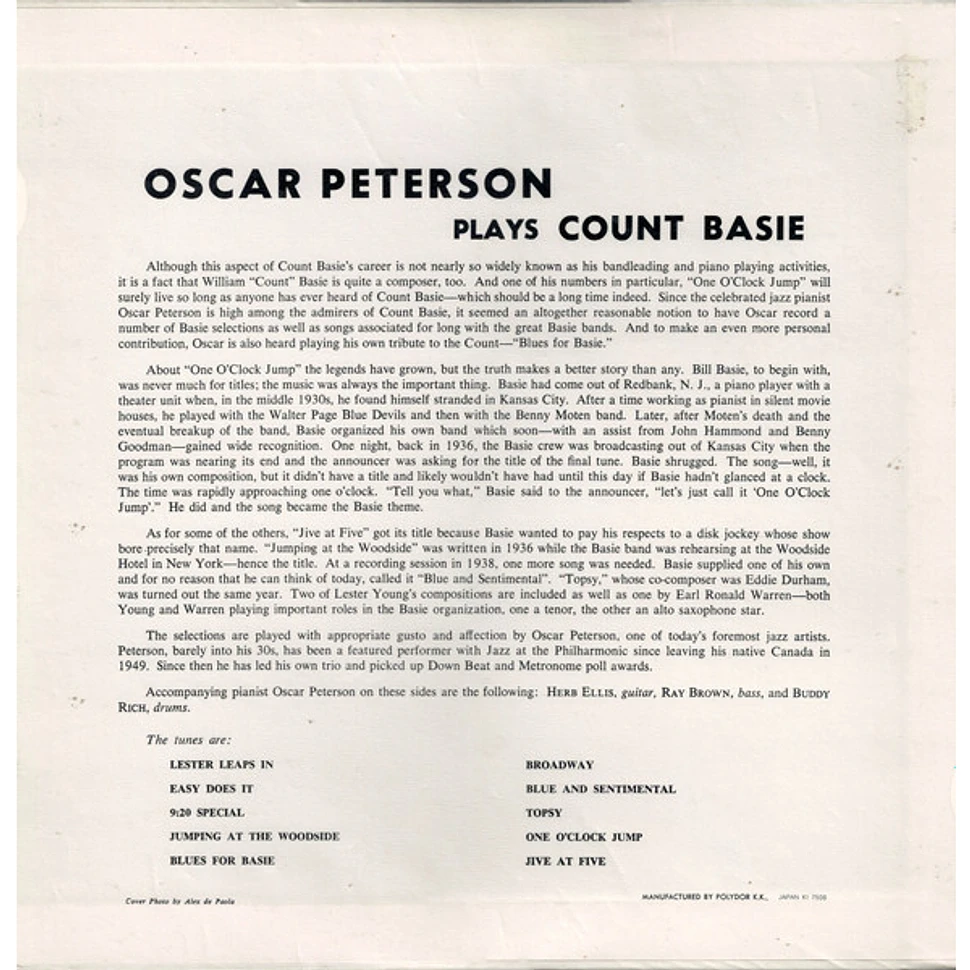 Oscar Peterson - Oscar Peterson Plays Count Basie