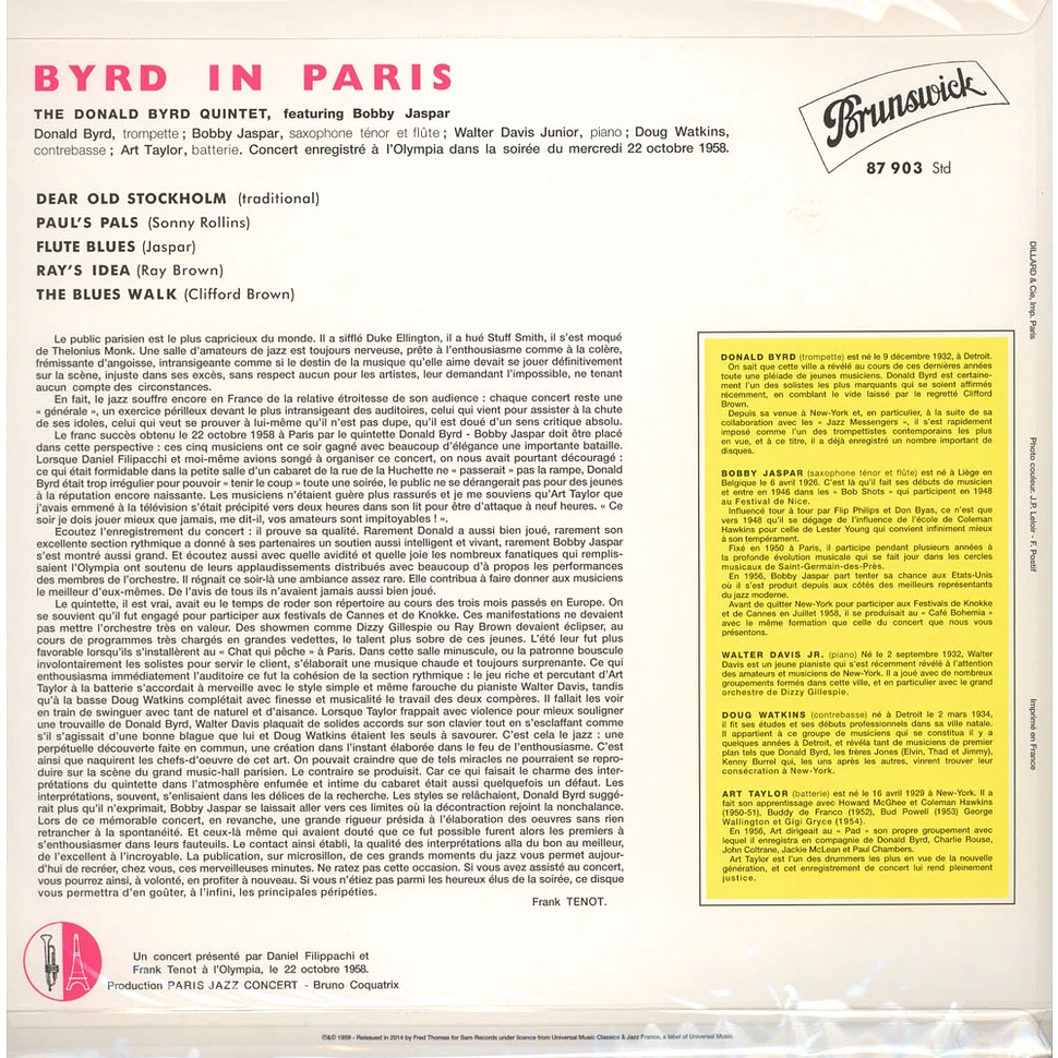 Donald Byrd - Byrd In Paris