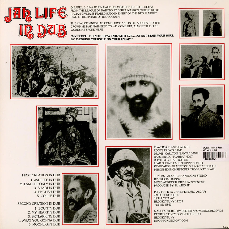 Crucial Bunny & Roots Radics - Jah Life In Dub