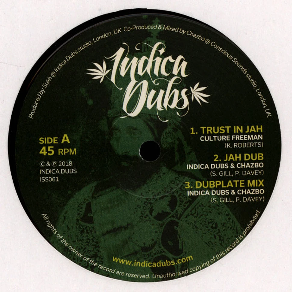 Culture Freeman, Chazbo / Indica Dubs & Chazbo - Trust In Jah, Dub, Dubplate / Innocent Blood, Dub, Dubplate