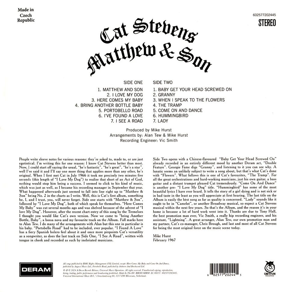 Cat Stevens - Matthew & Son Limited Edition