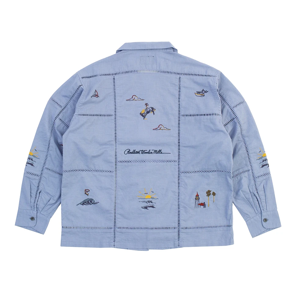 Pendleton - EMB Open Collar Shirt Moonbeam