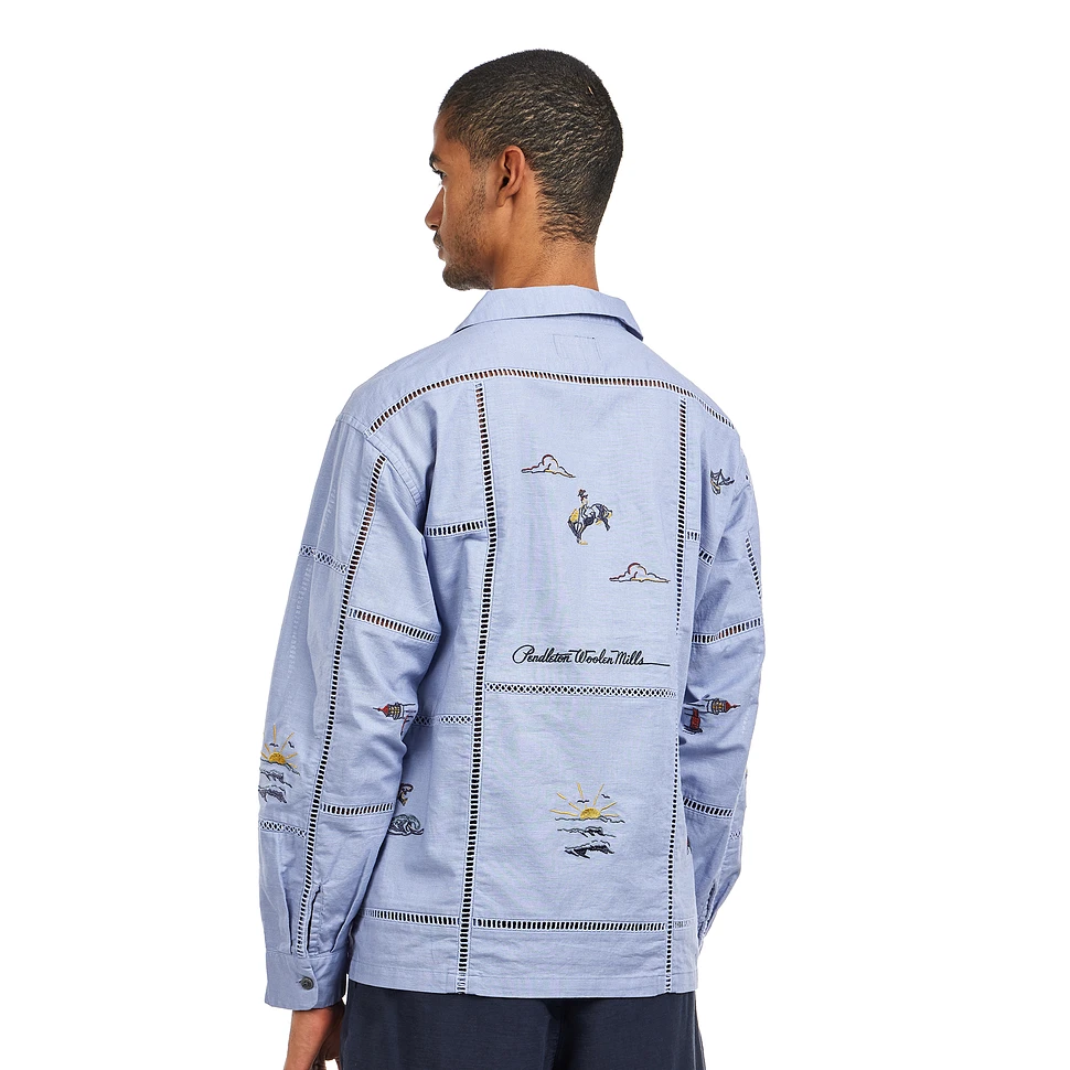 Pendleton - EMB Open Collar Shirt Moonbeam