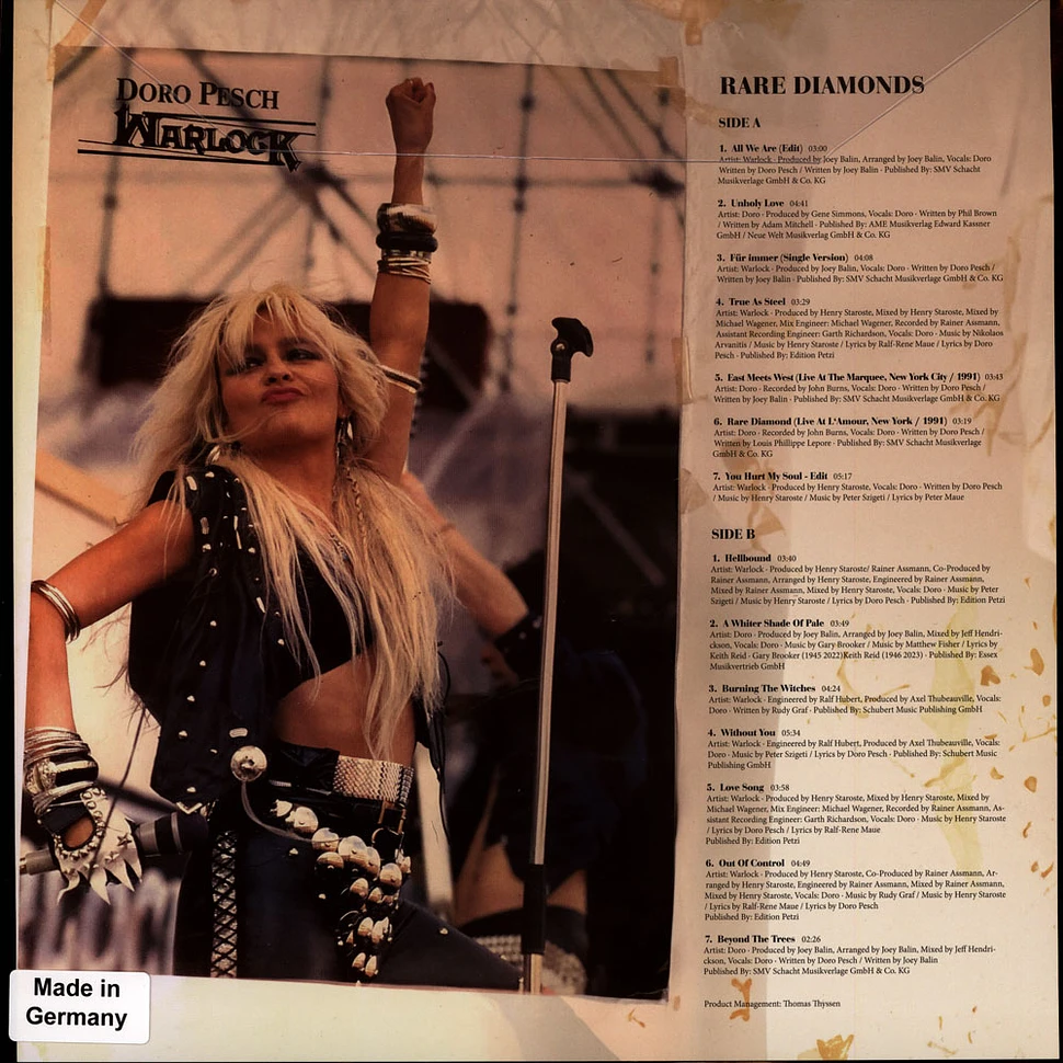 Doro & Warlock - Rare Diamonds Picture