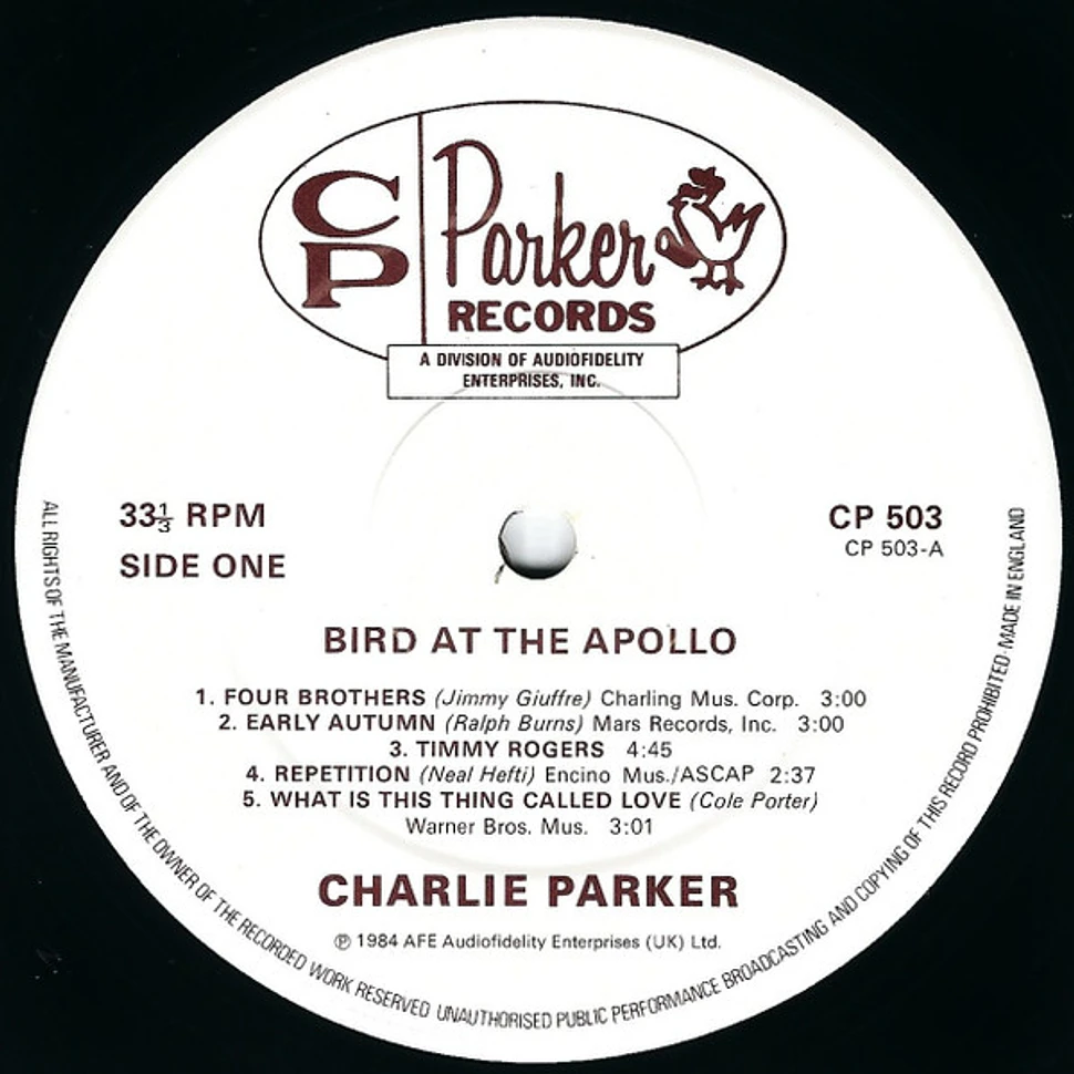 Charlie Parker - Bird At The Apollo