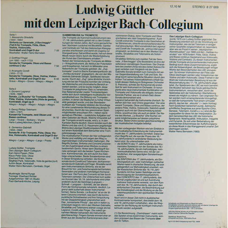 Ludwig Güttler, Leipziger Bach-Collegium - Ludwig Güttler Mit Dem Leipziger Bach-Collegium