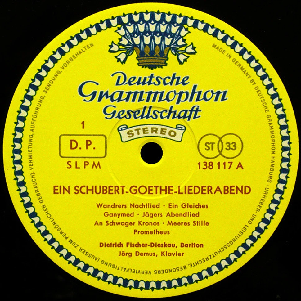 Franz Schubert - Johann Wolfgang von Goethe, Dietrich Fischer-Dieskau ∙ Jörg Demus - Ein Schubert-Goethe-Liederabend