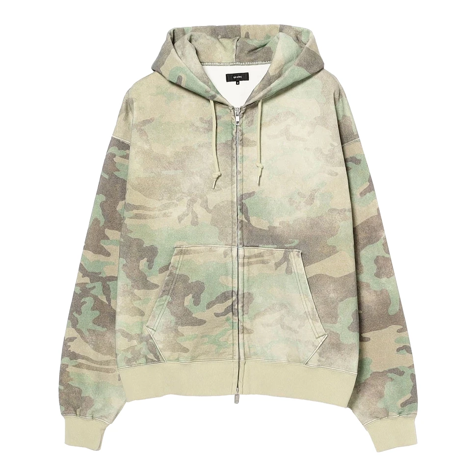 Beams - Faded Print Zip Up Hoodie