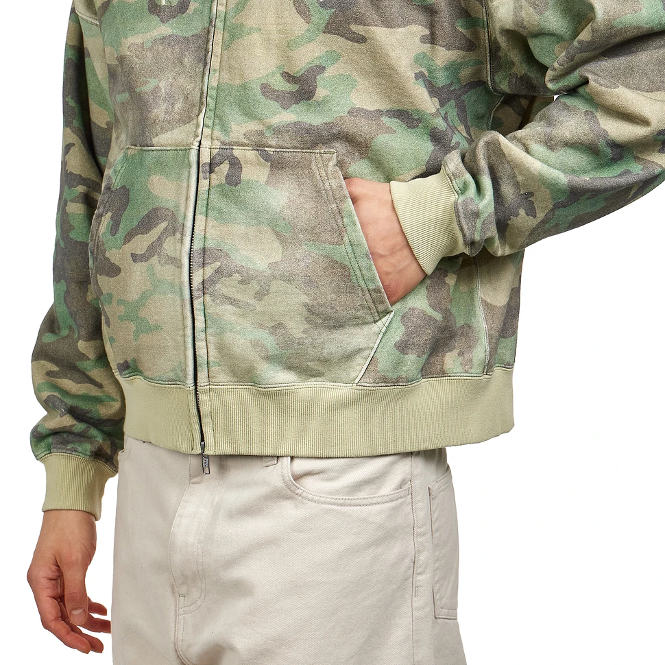 Beams - Faded Print Zip Up Hoodie