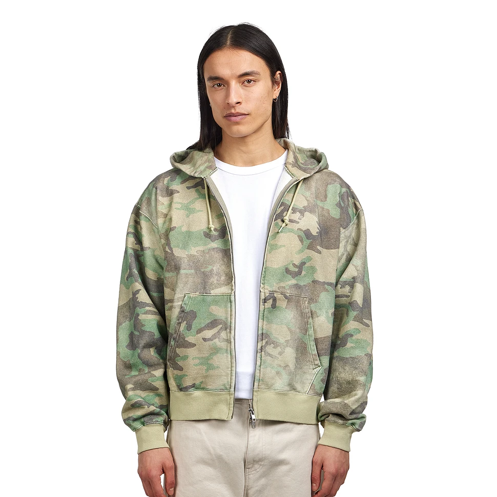 Beams - Faded Print Zip Up Hoodie