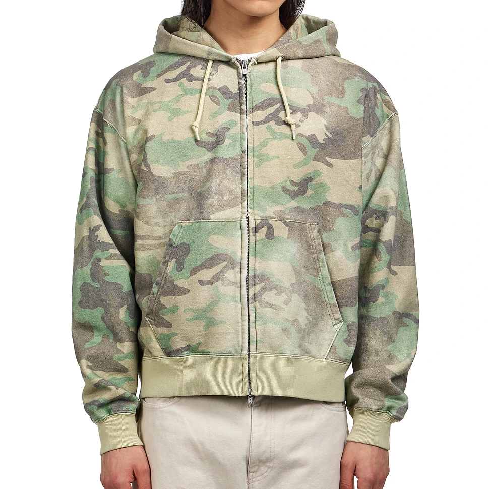 Beams - Faded Print Zip Up Hoodie