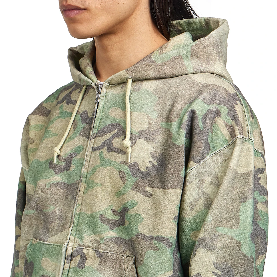 Beams - Faded Print Zip Up Hoodie