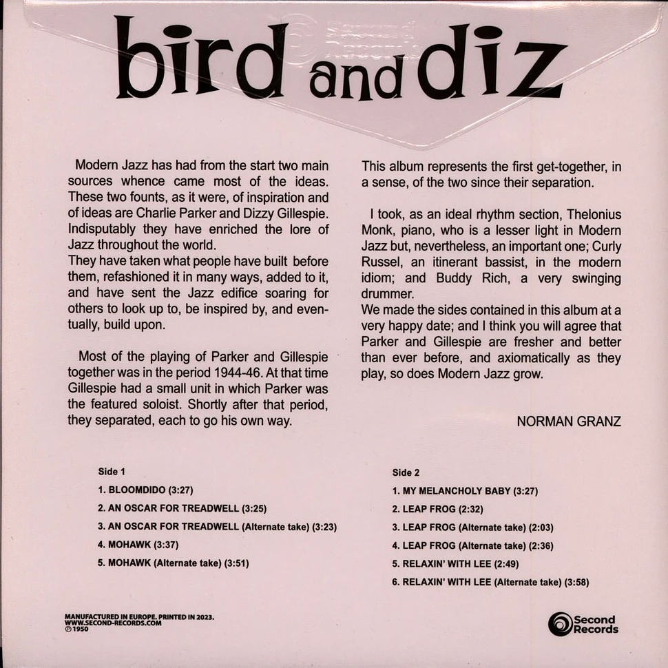 Charlie Parker & Dizzy Gillespie - Bird And Diz Orange Vinyl Edition