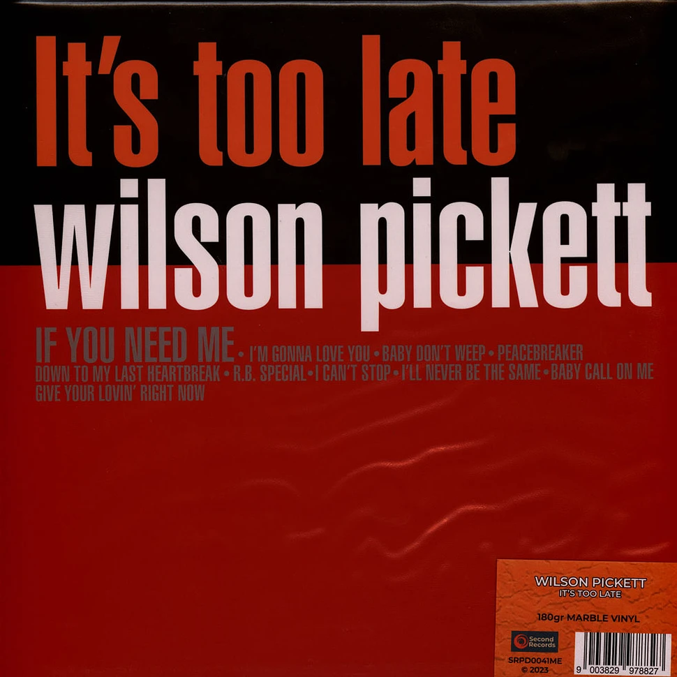 Wilson Pickett - It's Too Late Orange Marble Vinyl Edition