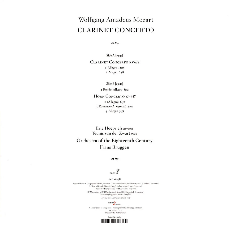 Eric Hoeprich, Teunis Van Der Zwart, Orchestra Of The 18th Century, Frans Bruggen - Mozart Clarinet Concerto And Horn Concerto