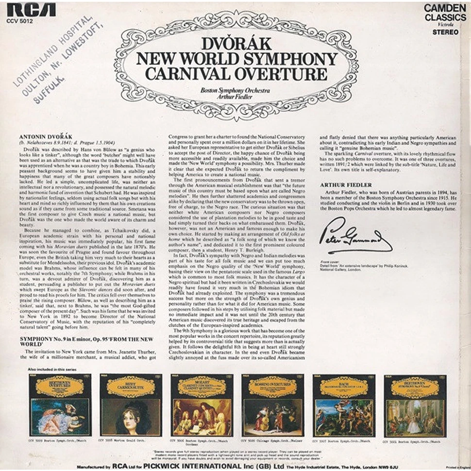 Antonín Dvořák / Boston Symphony Orchestra / Arthur Fiedler - New World Symphony - Carnival Overture