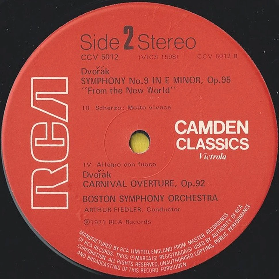 Antonín Dvořák / Boston Symphony Orchestra / Arthur Fiedler - New World Symphony - Carnival Overture